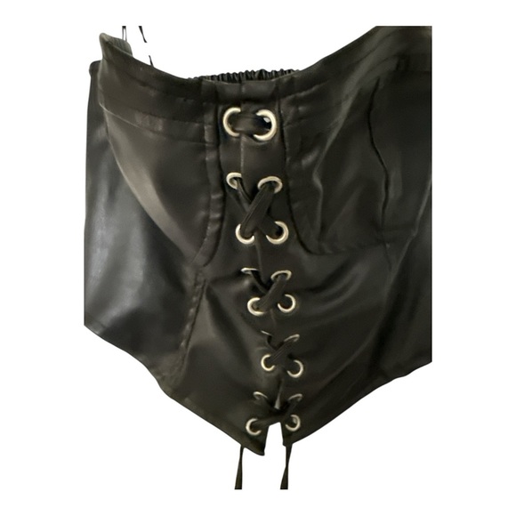 Zara Black Lace-Up Crop bustier size medium - Picture 2 of 5